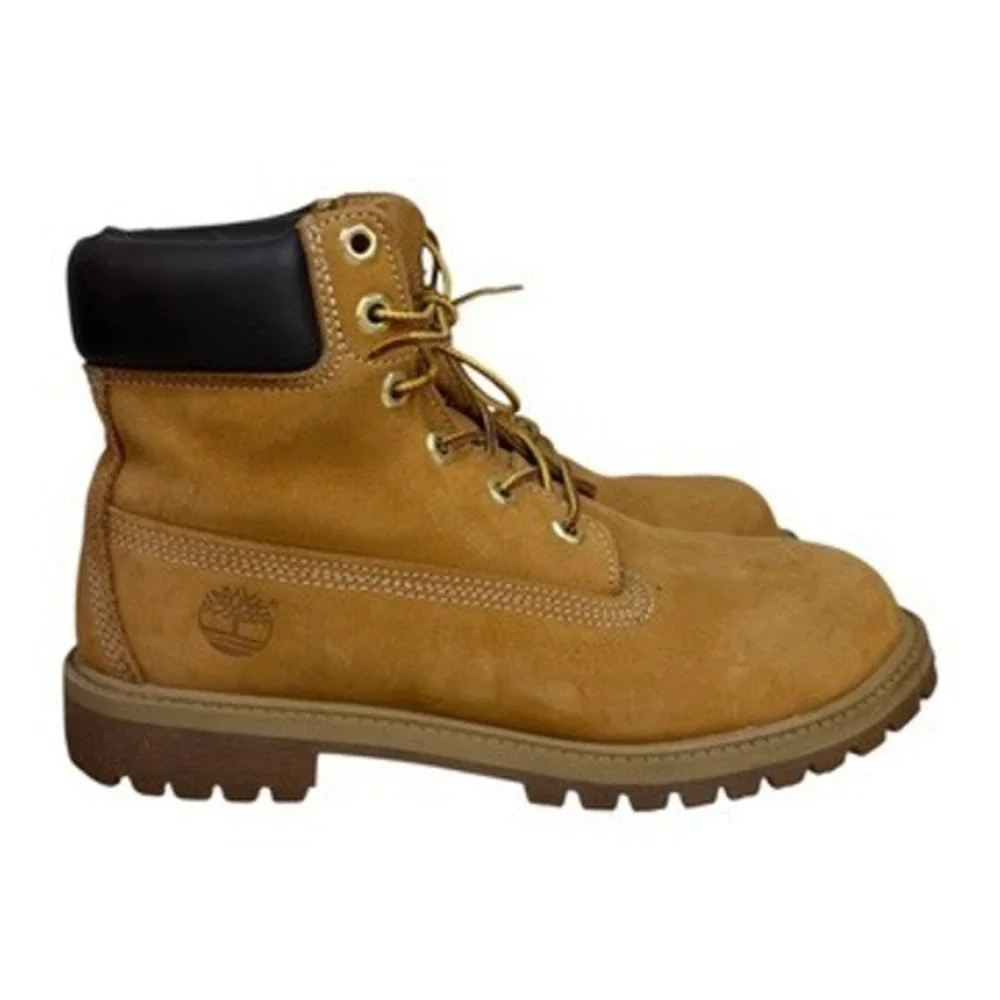 Timberland‎ 6-Inch Premium Waterproof Boots Junior 6.5 Wheat Leather Classic Lug